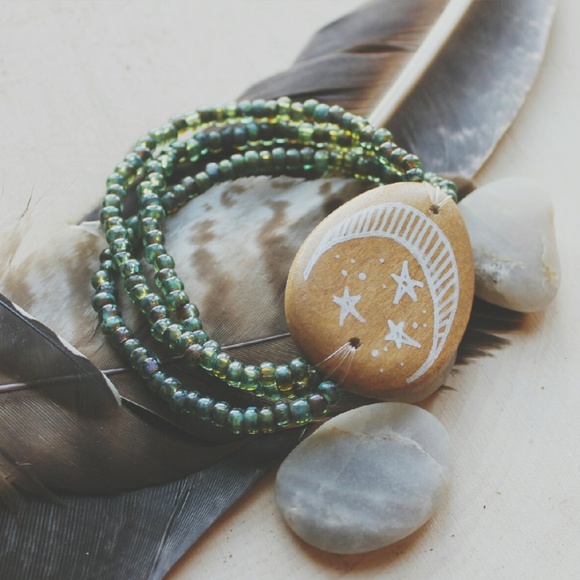Lunar Love ~ a handmade boho stretch bracelet. - Picture 1 of 4